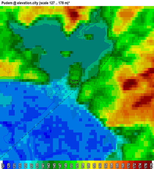 Pudem elevation map