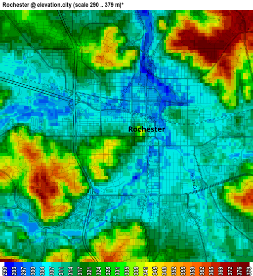 Rochester elevation map