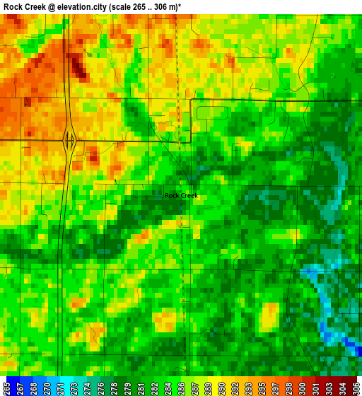 Rock Creek elevation map