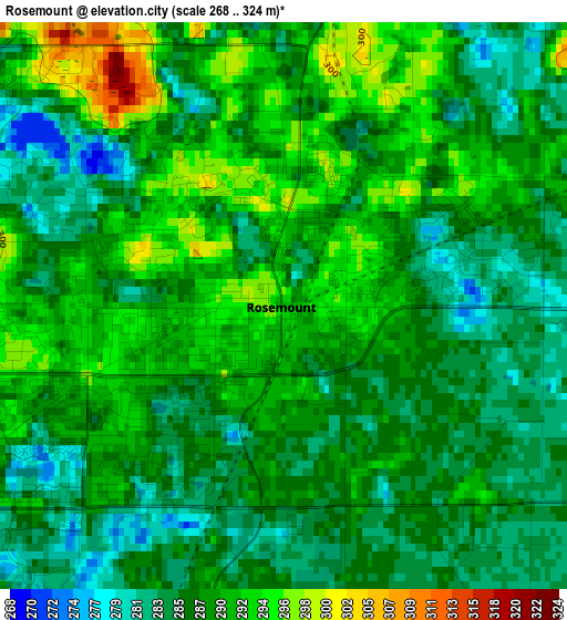 Rosemount elevation map