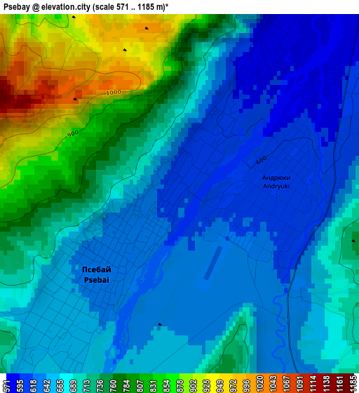 Psebay elevation map