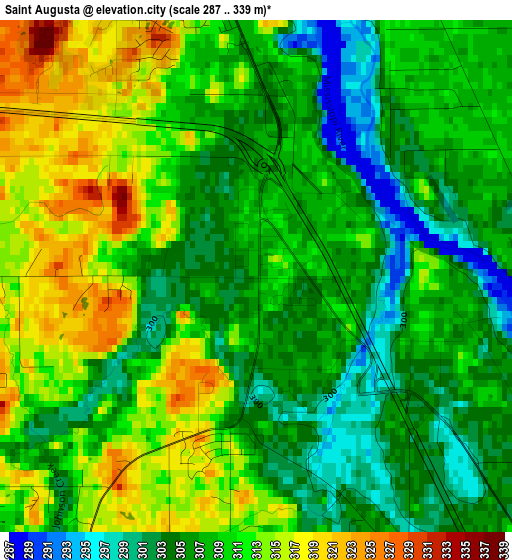 Saint Augusta elevation map