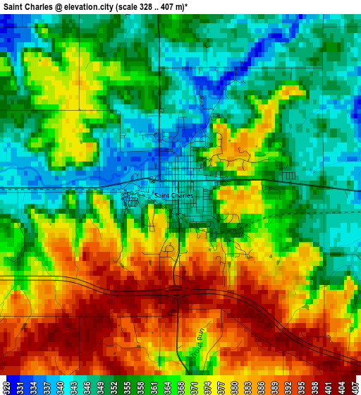 Saint Charles elevation map