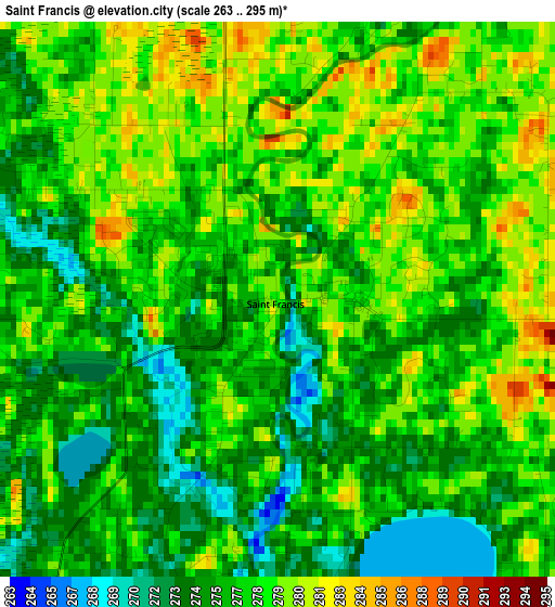 Saint Francis elevation map