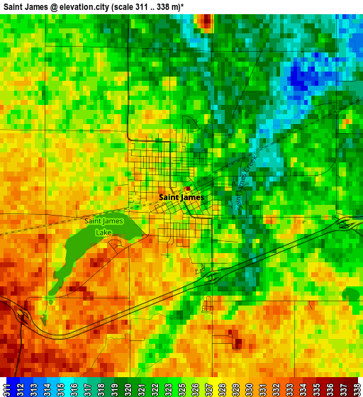 Saint James elevation map