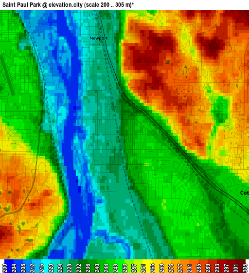 Saint Paul Park elevation map