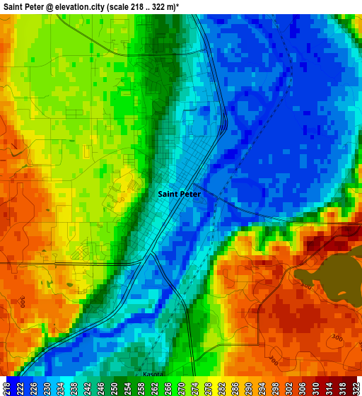 Saint Peter elevation map