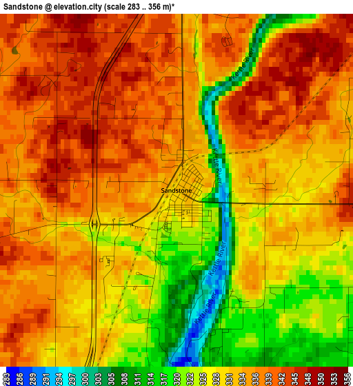 Sandstone elevation map