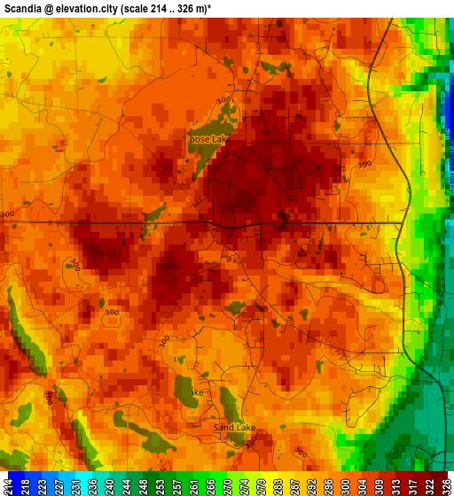 Scandia elevation map