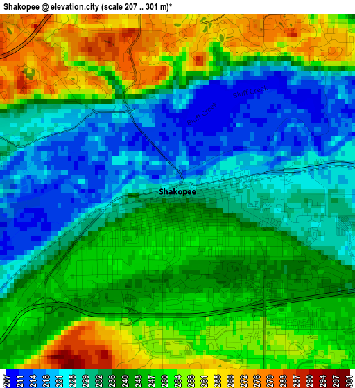 Shakopee elevation map