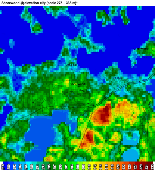 Shorewood elevation map