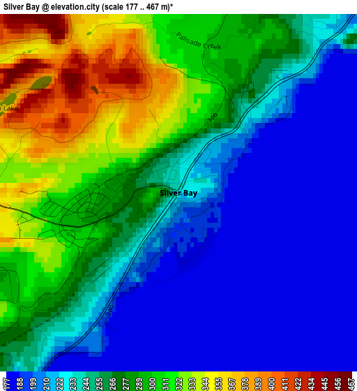 Silver Bay elevation map