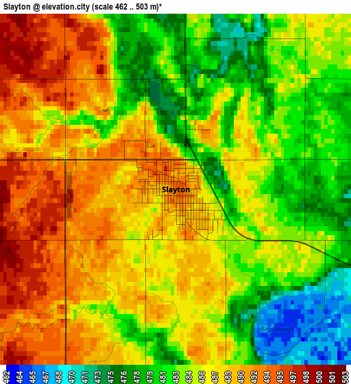 Slayton elevation map