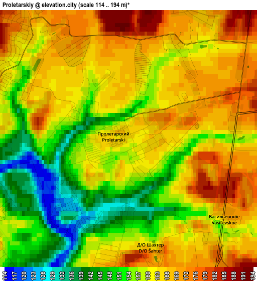 Proletarskiy elevation map