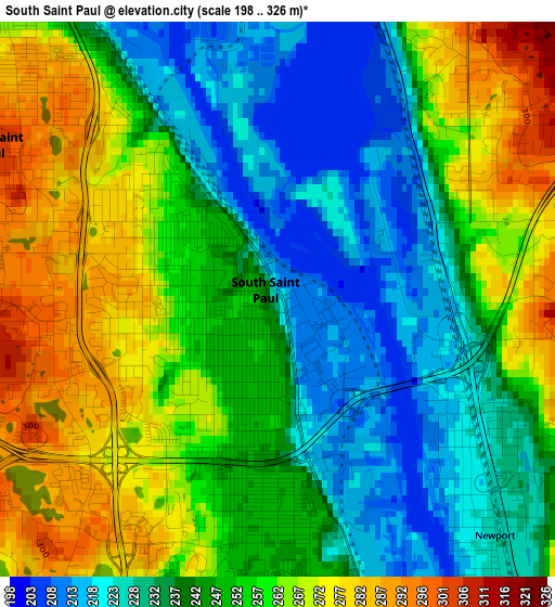 South Saint Paul elevation map