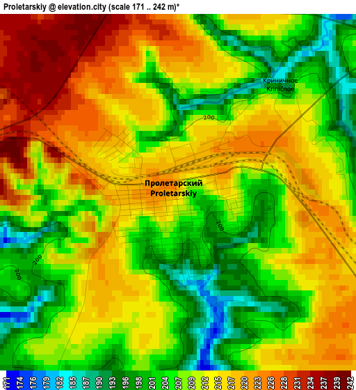 Proletarskiy elevation map