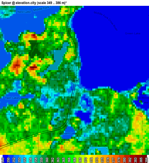 Spicer elevation map