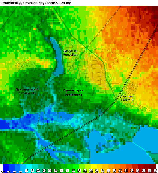 Proletarsk elevation map