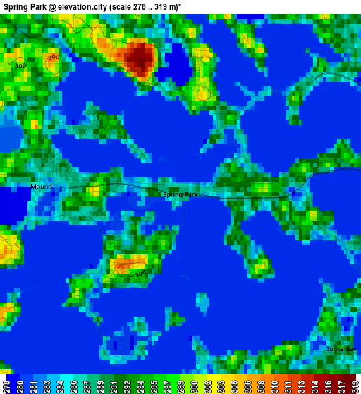 Spring Park elevation map