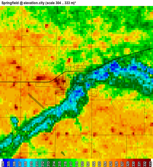 Springfield elevation map