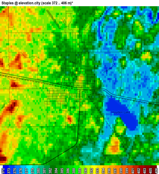 Staples elevation map