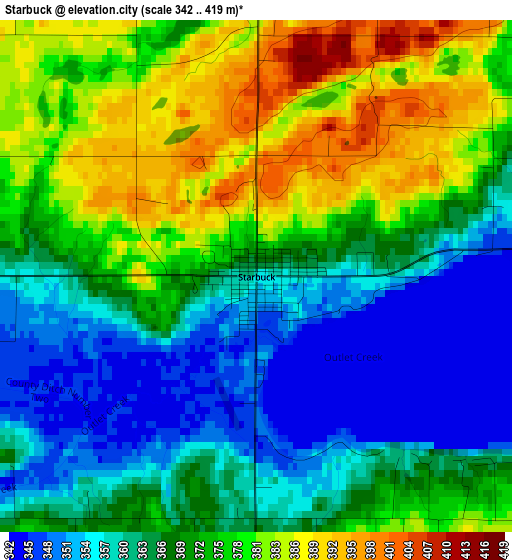 Starbuck elevation map