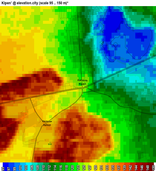 Kipen’ elevation map