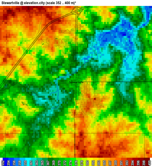 Stewartville elevation map