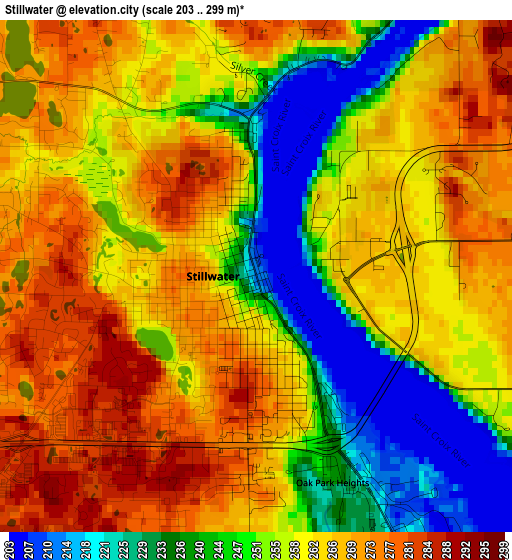 Stillwater elevation map