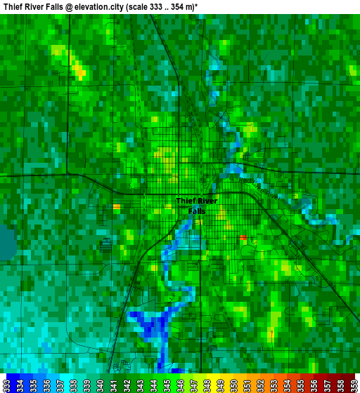 Thief River Falls elevation map