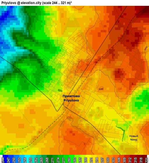 Priyutovo elevation map