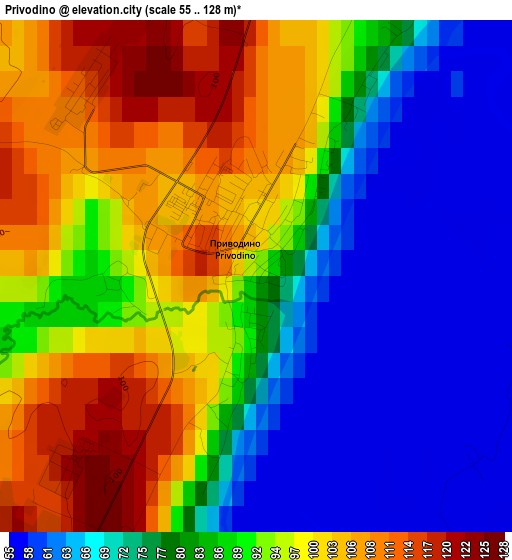 Privodino elevation map