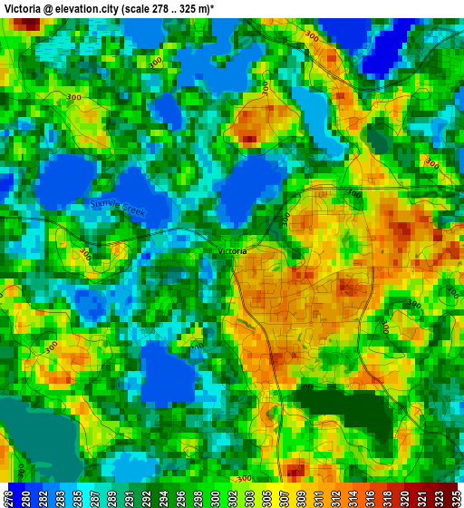 Victoria elevation map