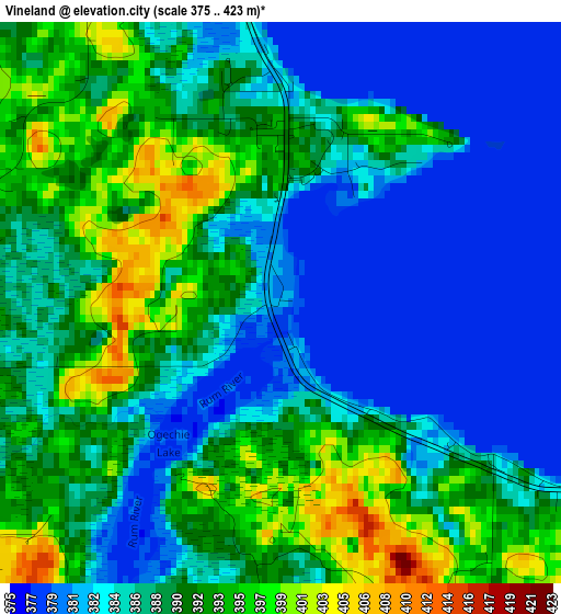 Vineland elevation map