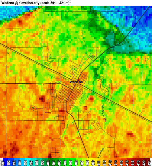 Wadena elevation map