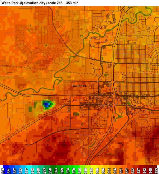 Waite Park elevation map