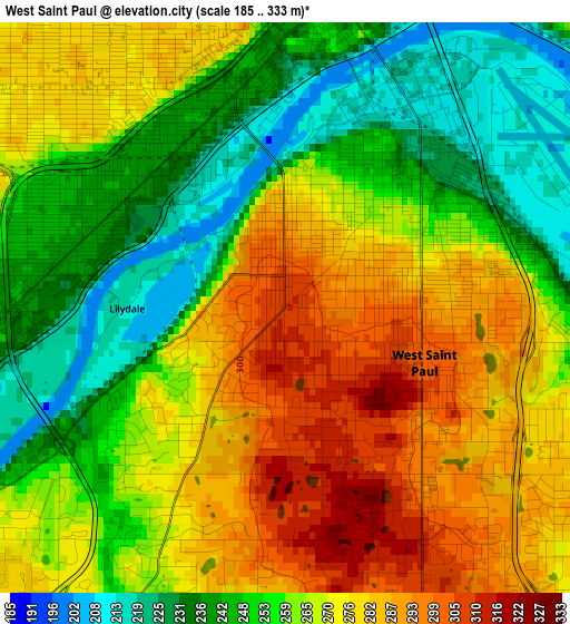 West Saint Paul elevation map