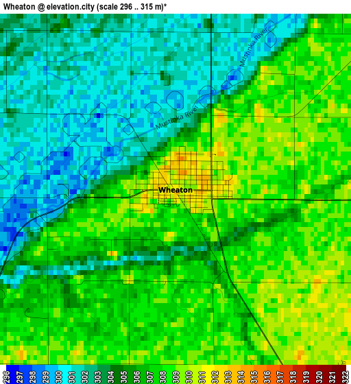 Wheaton elevation map