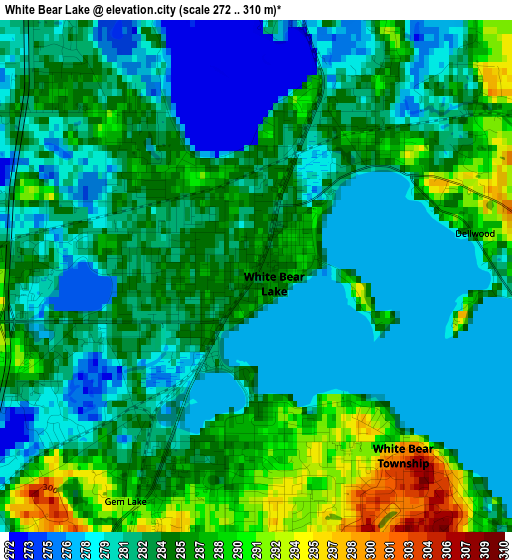 White Bear Lake elevation map