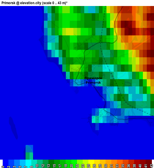 Primorsk elevation map