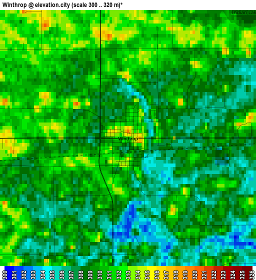 Winthrop elevation map