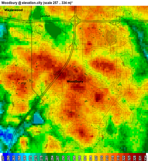 Woodbury elevation map