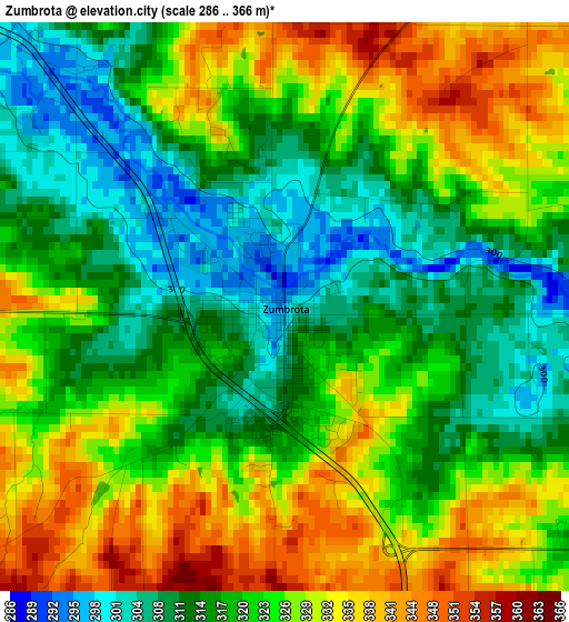 Zumbrota elevation map