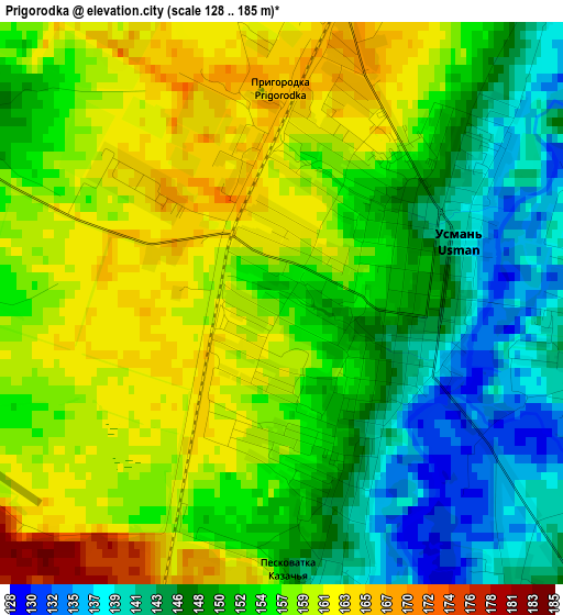 Prigorodka elevation map