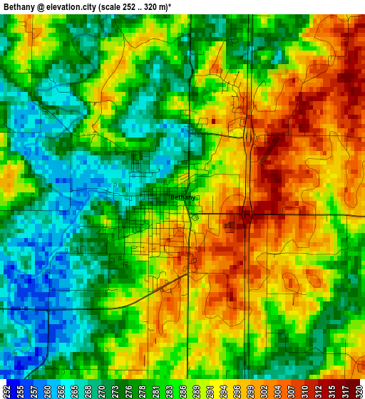 Bethany elevation map