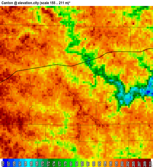 Canton elevation map