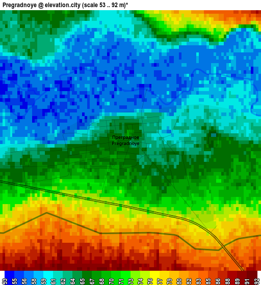 Pregradnoye elevation map