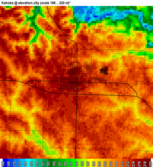 Kahoka elevation map