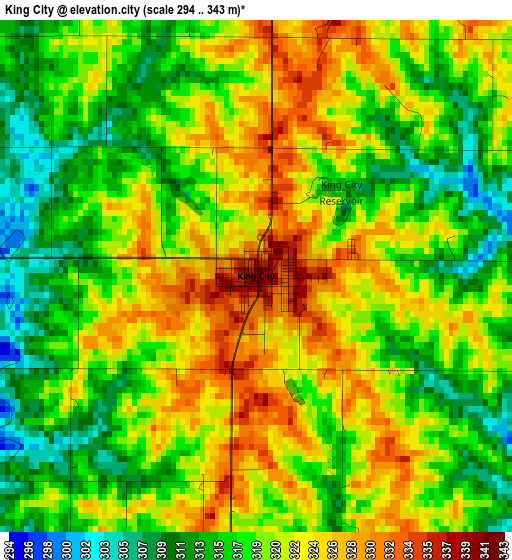 King City elevation map