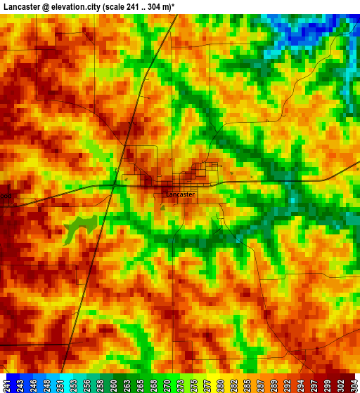 Lancaster elevation map